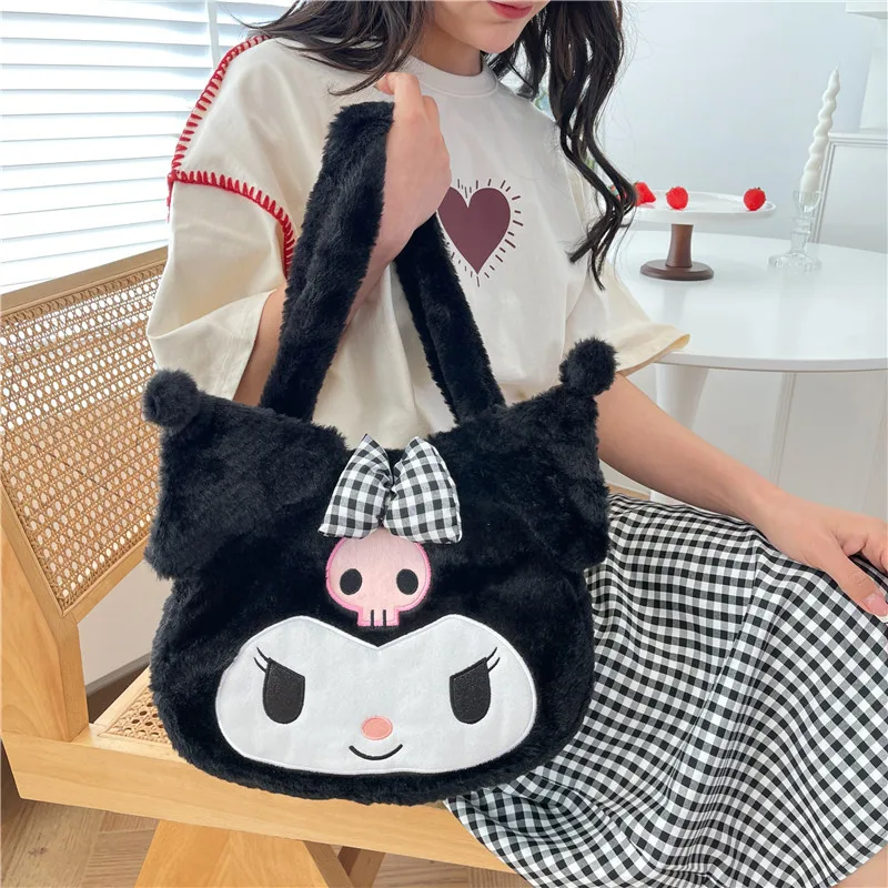 Kawaii Sanrio pluszowe Cinnamoroll Melody Kuromi torebki damskie torby na ramię moda kobiece torby kurierskie torebki dziewczyna prezenty