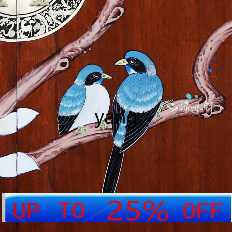 

LMM New Chinese Style Painted Wardrobe Small Apartment Large Capacity Solid Wood Wardrobe Locker Bedroom