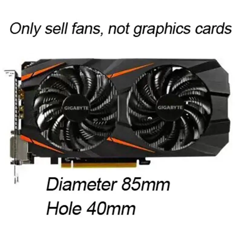 88MM DC 12V Graphics Card Fan For P106 GTX1060 1050ti 1070 RX570 580 Four-Wire Temperature Control