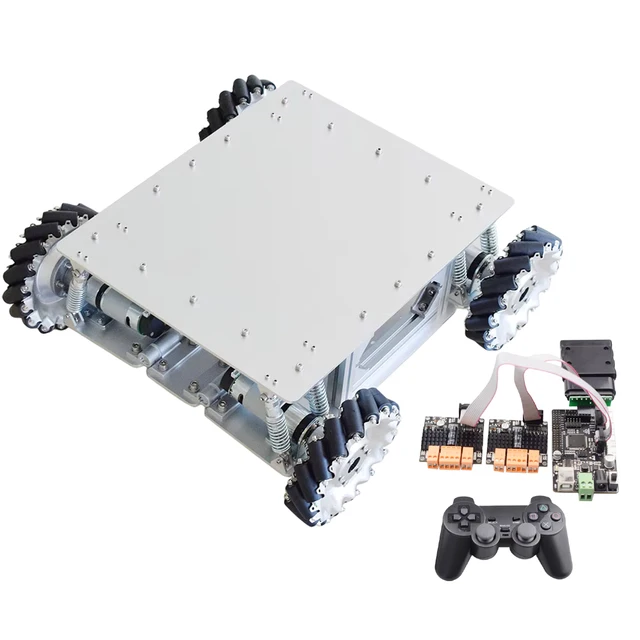 Zestaw podwozia samochodu robota Mecanum o udźwigu 60 kg z 4-częściowym silnikiem z przekładnią planetarną dla Arduino STM32 Raspberry Pi