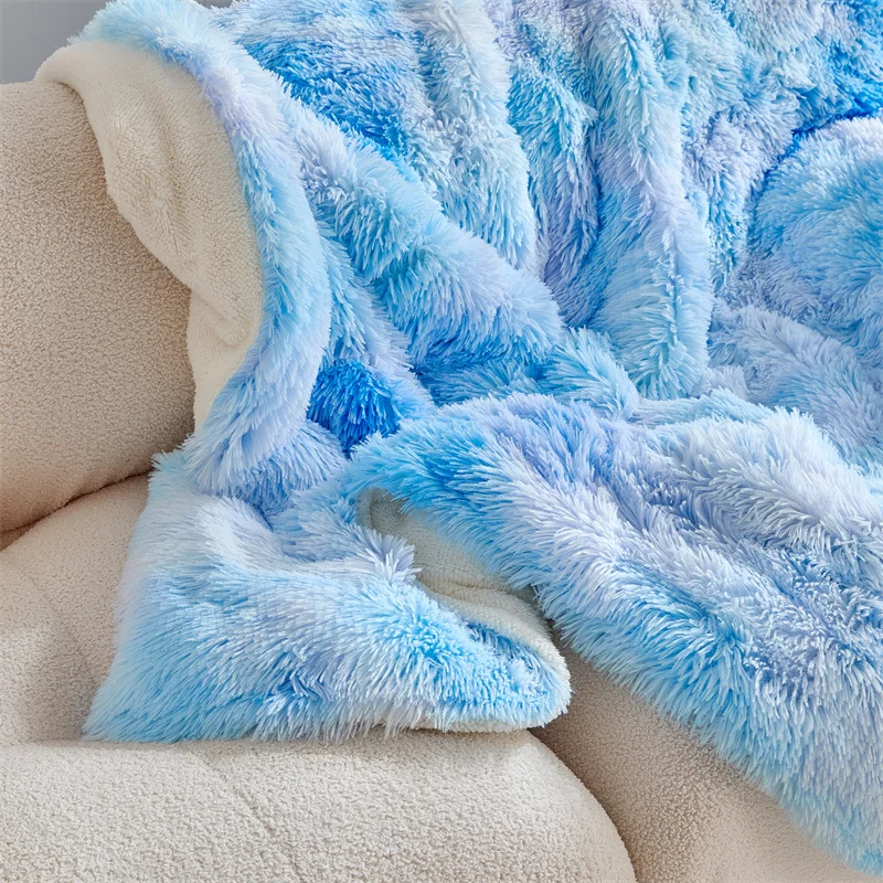 Fluffy Fuzzy Faux Fur Throw Blanket for Couch Sofa Bedroom Blanket for Bed Lightweight Thermal Blanket Warm Blankets for Winter