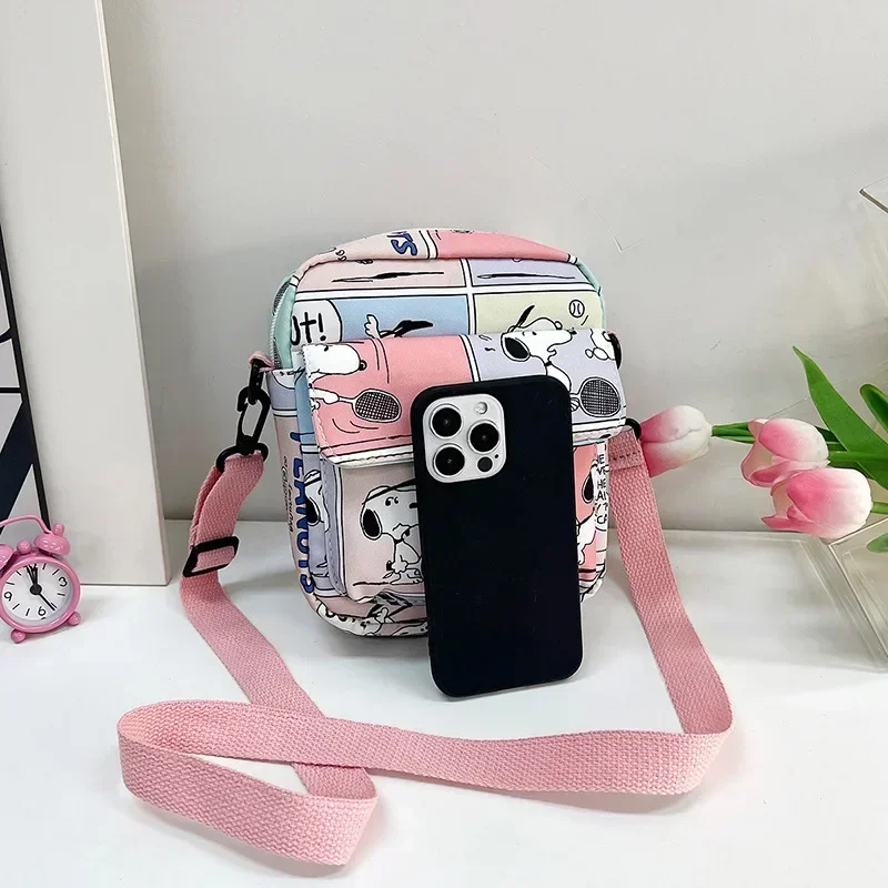 Snoopy Umhängetaschen für Damen, Kawaii-Geldbörsen, Handyhülle, Erdnüsse, Kawaii-Schultertaschen für Damen, Münzfach, Cartoon-süße Geldbörse