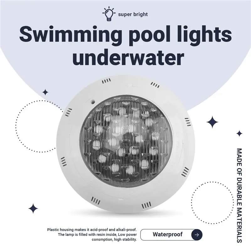 TFTP-7 Colors 24V 18W LED RGB Underwater Swimming Pool Bright Light /Remote Control