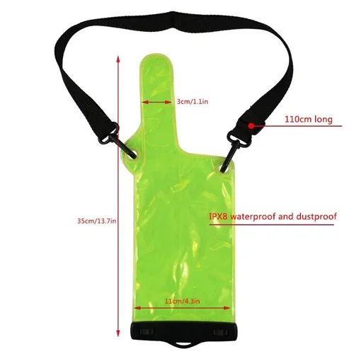 Imagen 2 del producto Bolsa impermeable de PVC portátil para Walkie Talkie, Radios bidireccionales, funda protectora de correa ajustable, soporte con cordón