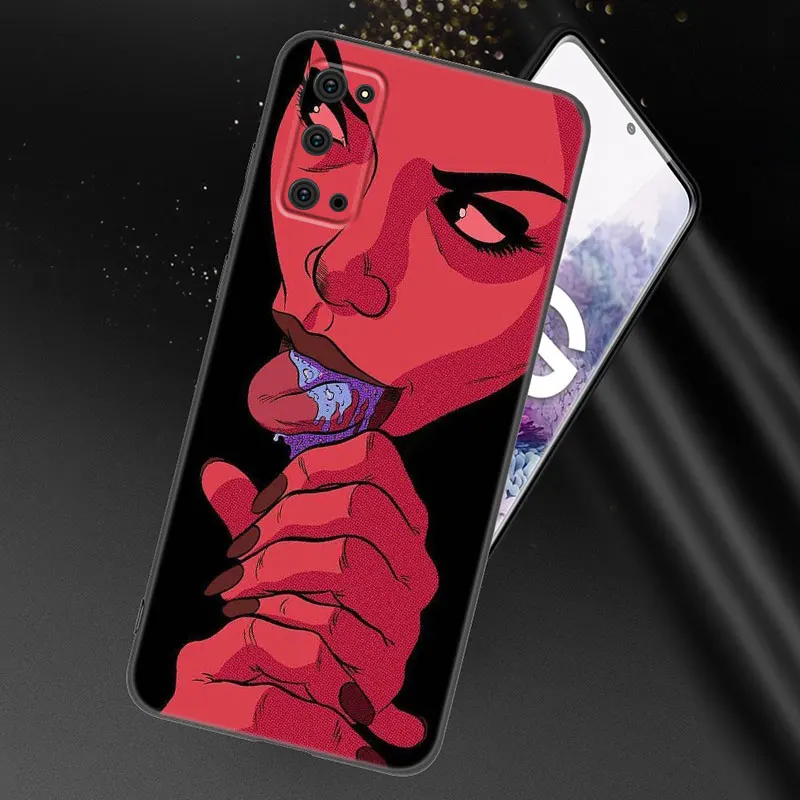 Funda de teléfono de silicona negra Twerk para Samsung Galaxy S23, S21, S20 FE, S24, S22 Ultra, S10E, S10, S9, S8 Plus