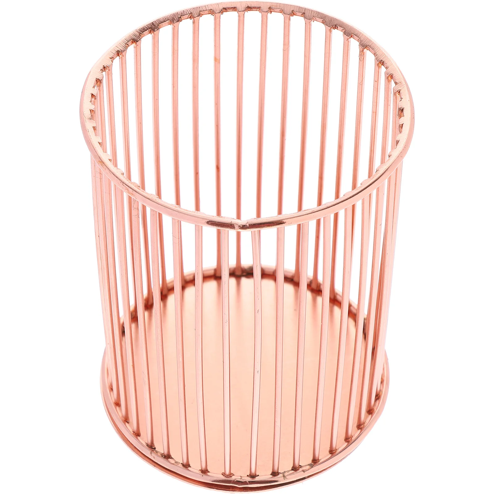 

Metal Pen Organizer Sturdy Iron Material Smooth Surface Easy Clean Multipurpose Desk Accessories Rose Gold Office Supplies