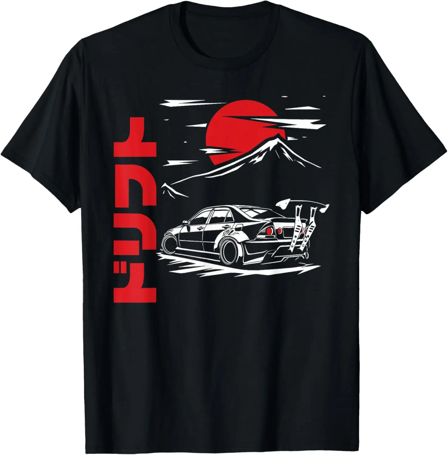 JDM Tokyo Japan Drift Race Car Tuning Retro Vintage Graphic T-Shirt 100% Cotton Trendy Y2K Short-Sleeve Tee-Soft, Quick-Drying,