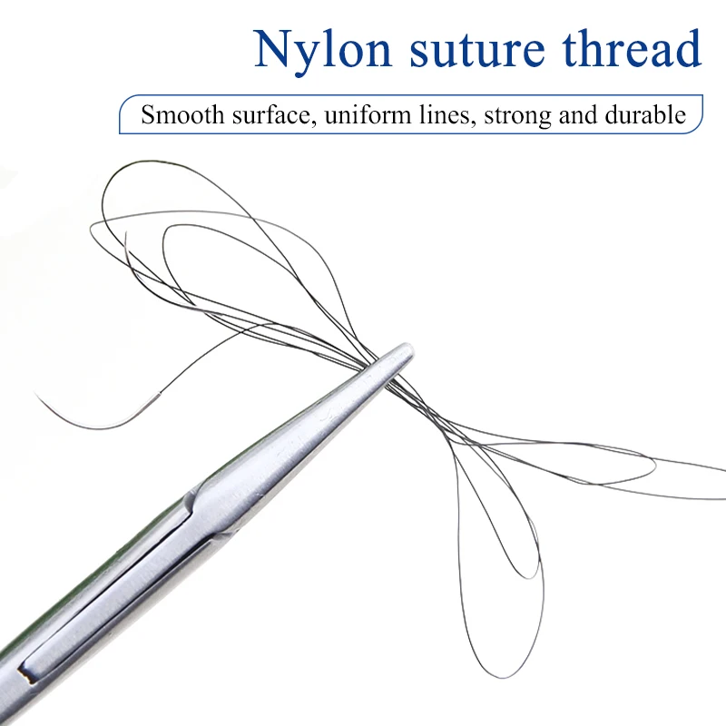 二重まぶたの針縫合糸埋め込み縫合糸眉毛と目袋の切断シングルおよびダブル針縫合糸ナイロン糸