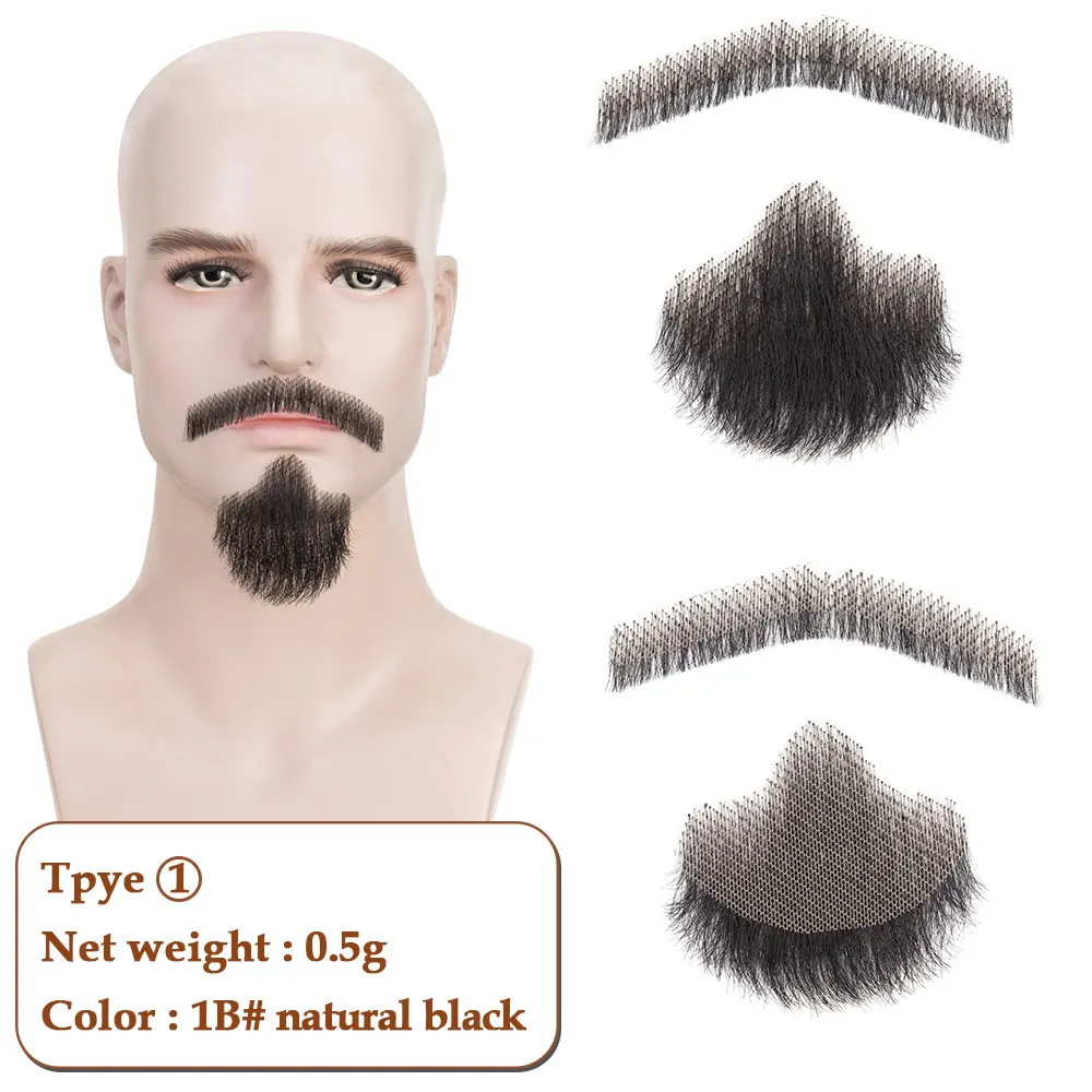 Gefälschter Bart für Männer, realistisch, 100 % Echthaar, vollständig handgebunden, Spitzbart, falsche Bärte, Spitze, unsichtbarer gefälschter Schnurrbart für Halloween-Dressing – Detail 8