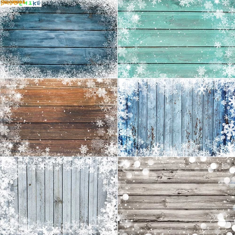 

Wooden Photographic Background Subject Product Photography Material Wood Backdrops Boards Snowflake Photo Shooting Wall