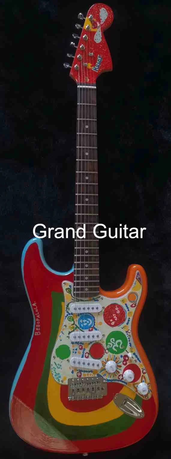 Custom Fantes GUITAR Shop George Harrison Rocky Masterbuilt P.Waller Electric Guitar with Colorful Pickups