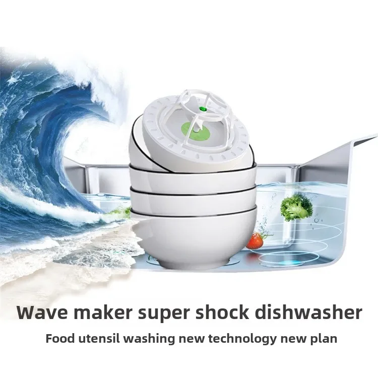 Ultrasonic Bubble Dishwasher Portable Fruit and Vegetable Cleaning Mini Wave Dishwasher God Device USB Charging, Home Sink