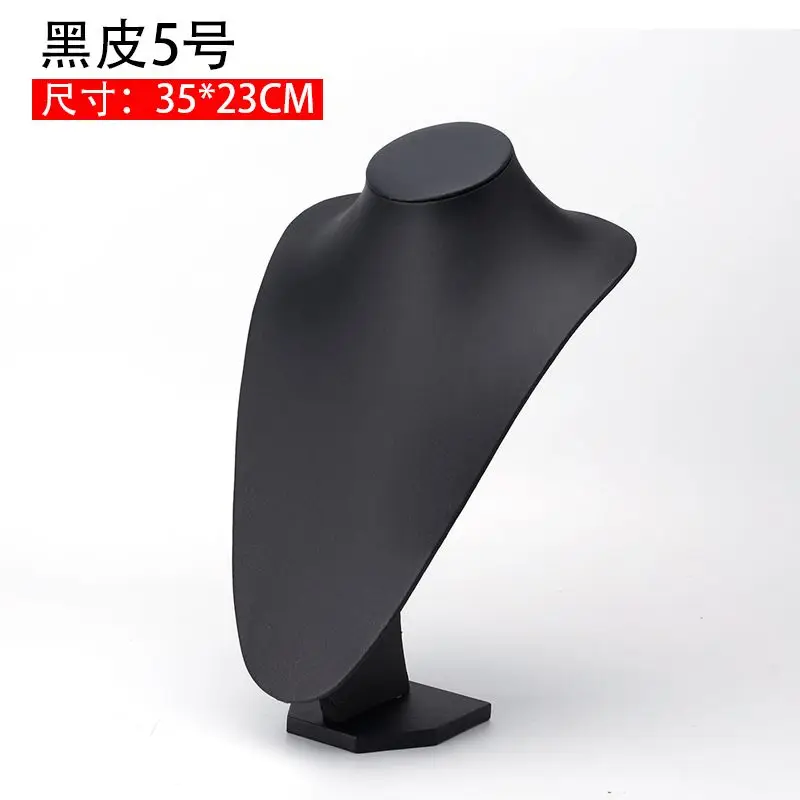 Exposant 6 Opties Zwart PU Sieraden Display Kunstleer Mannequin Ketting Hanger Sieraden Buste Hals Display Standhouder