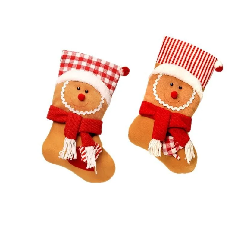 جديد عيد الميلاد تزيين مُثبت الكرتون الطفل هدية الكريسماس حقيبة متماسكة الحياكة جوارب من الصوف الديكور هدية عيد الميلاد تخزين #5