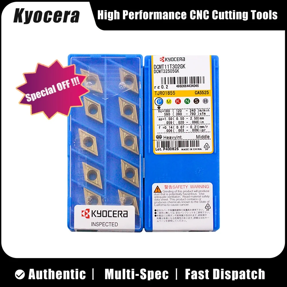 

Kyocera Original DCMT DCMT070204/8 DCMT11T302/4/8 GK HQ CA5525 PR930 TN60 Turning Inserts