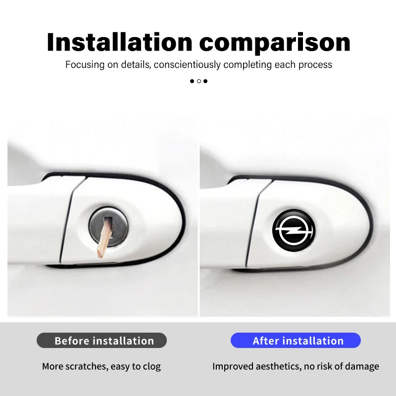 Car Door Keyhole Sticker Key Sticker Auto Logo Accessories For Opel Insignia Corsa Zafira Mokka Grandland Antara Ampera