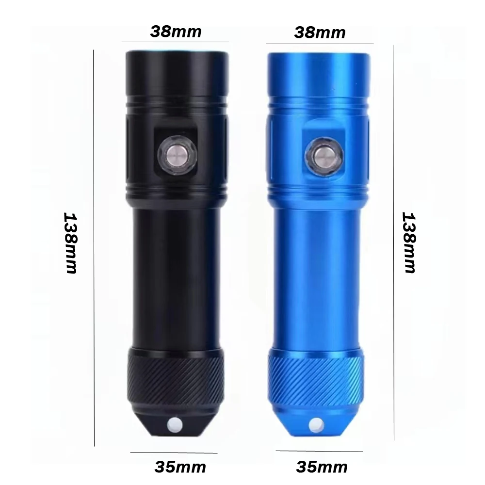 Professional Underwater Diving Flashlights 2000 Lumens 4 Modes Diving Flashlight Underwater IPX8100M Waterproof Video Fill Light