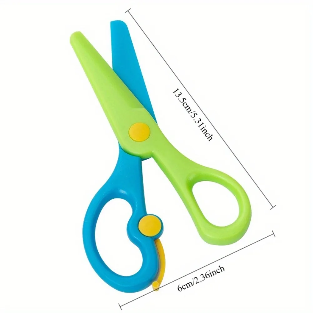 1-4pcs Safety Scissors Set - Plastic Dual-Colour Scissors Designed Arts and Paper Craft Supplies