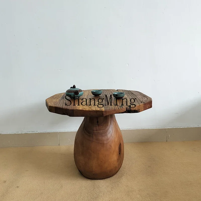 CL  wind coffee table solid wood balcony Zen tea table  creative living room sofa side few old elm