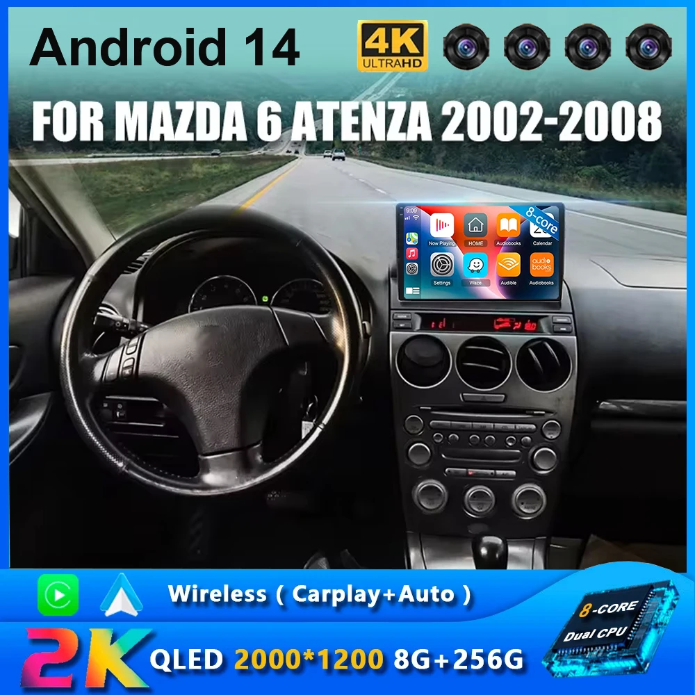 

Автомагнитола на Android 14 для Mazda 6, 2002, 2003, 2004, 2005, 2006, 2007, 2008, DSP, Wi-Fi