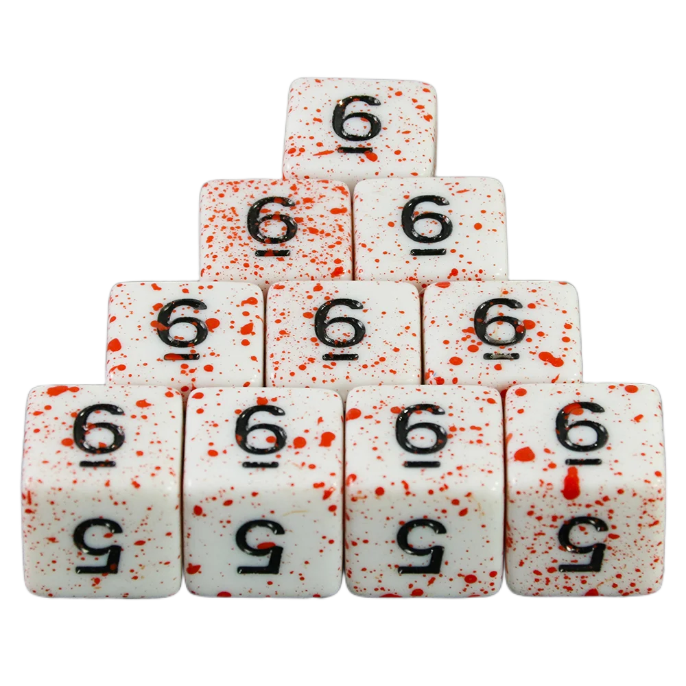 Dadi Dormia DND accessori Set di dadi poliedrici acrilici bianchi opachi con effetto sangue speciale per gioco di ruolo da tavolo