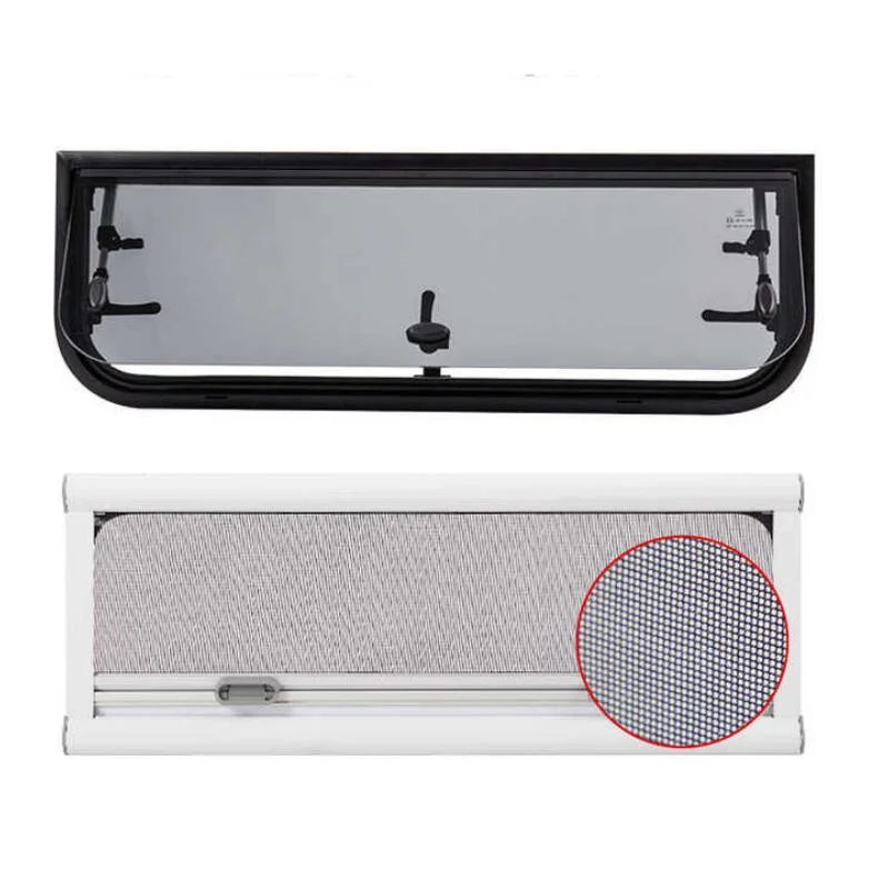 MG23RW 1100x450mm Tempered Glass Radius Window 3C DOT ECE Passed Transparent Gray for Variety of RVs Factory Price