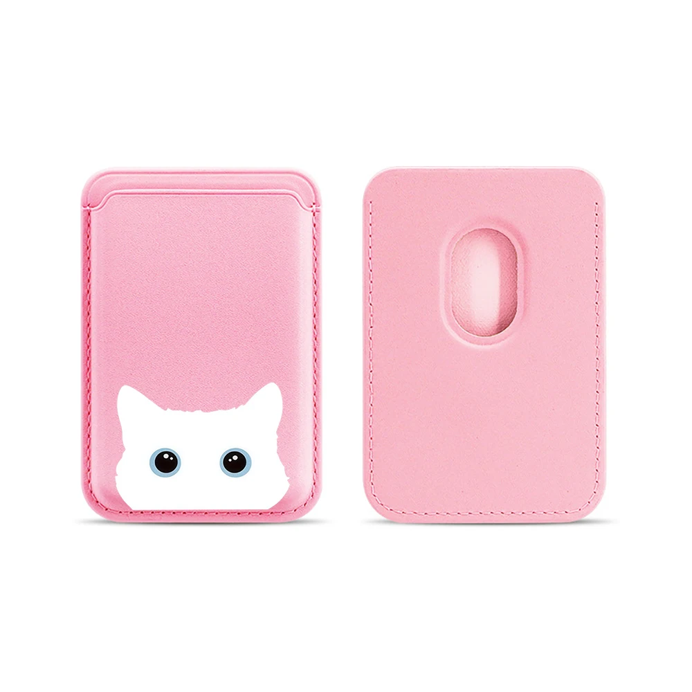 Niedliche Katzen-Lederkartenhalterung, Süße Kitty-Geldbörse, Telefonkartenhalter für Magnetische Hüllen, Geeignet für alle iPhone Magsafe-Karten-Handytaschen – Detail 14