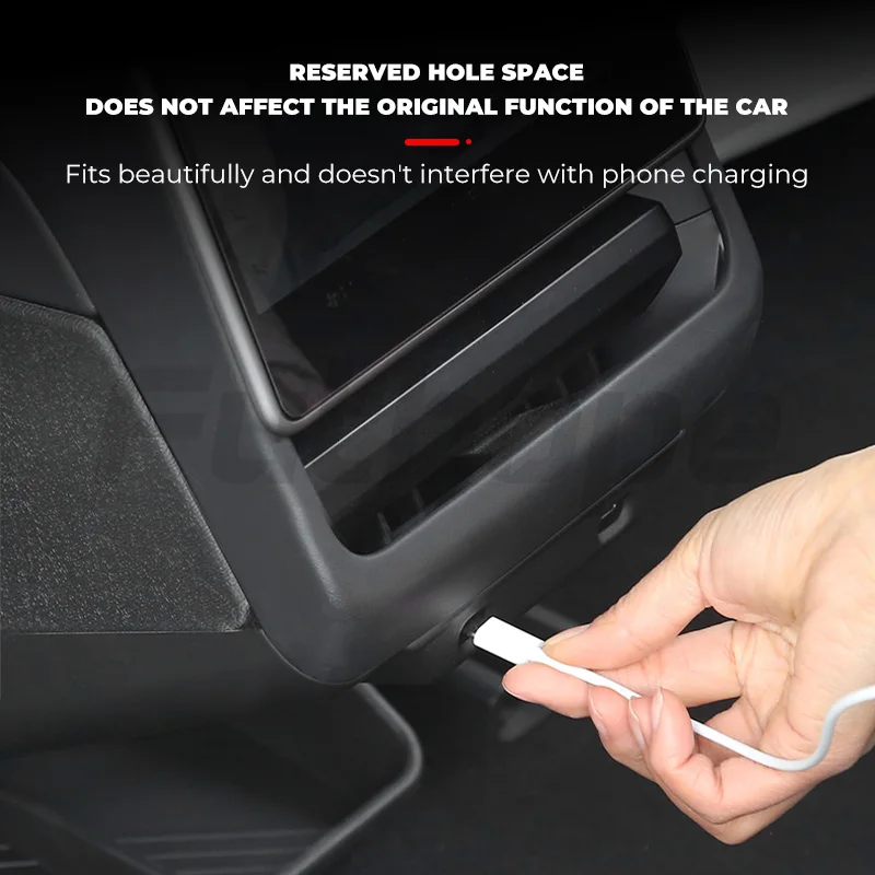 Futhope Rear Air Outlet Storage Box for Tesla Model 3 Highland Mobile Phone Storage Anti Kick Decoration