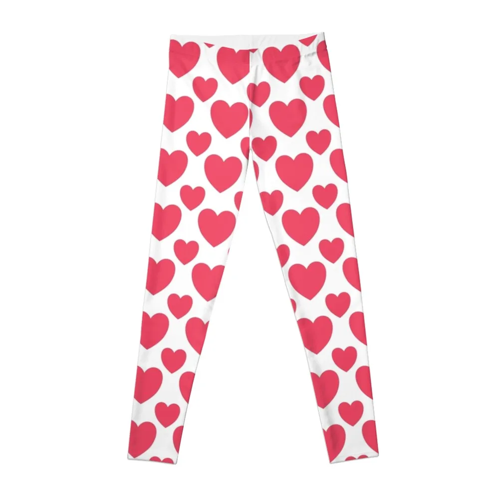 Pink Heart w/ White Background Leggings Women's sports pants Women sportwear fitness set gym gym pants Womens Leggings