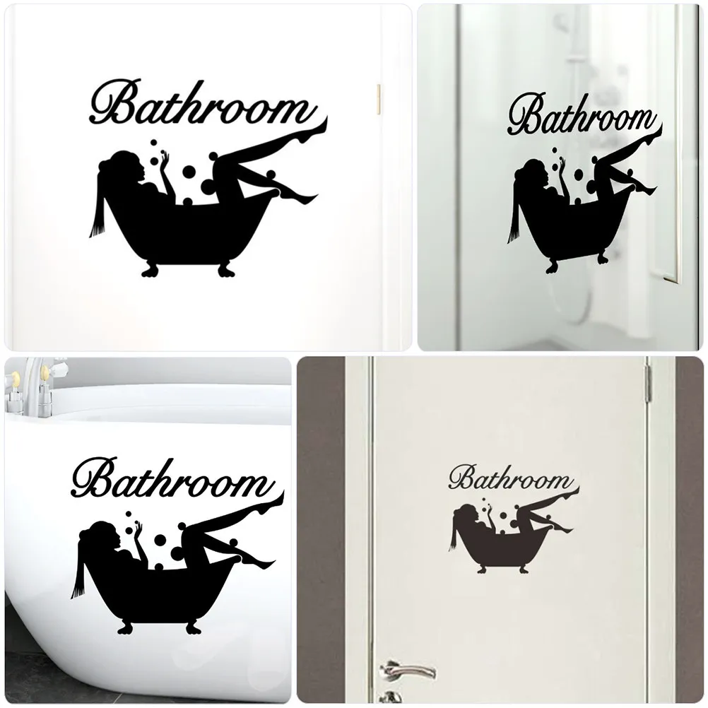 3 Pcs Wall Stickers Bathroom for Walls Picture PVC Adhesive Tiles Panel and Toilet