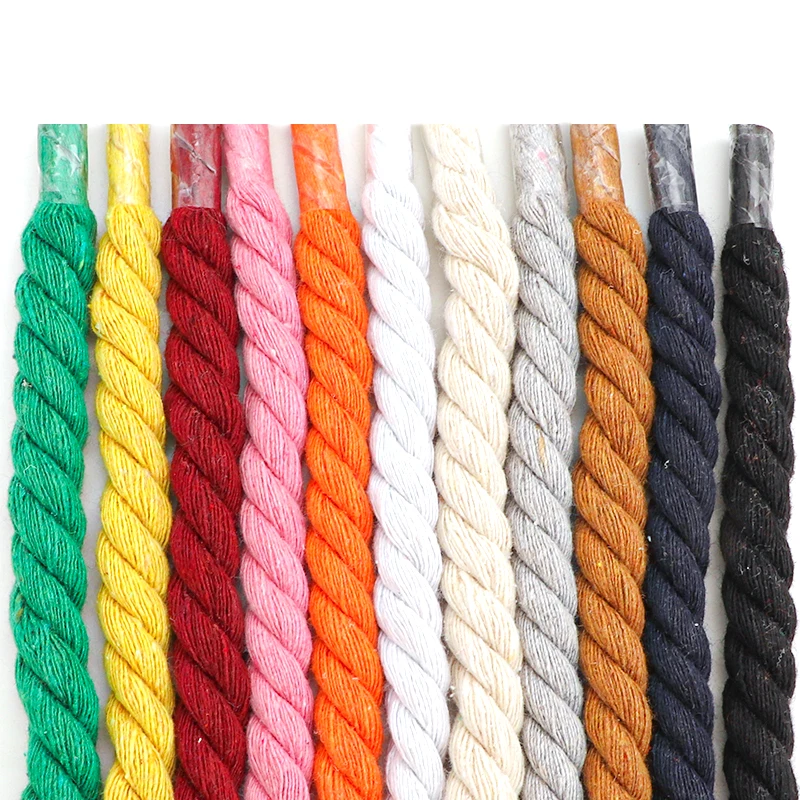 Round Shoelaces for Sneakers Quality Colorful 1CM Thicker Cotton Linen Weaving Bold Shoelace Running Sneakers Boots Shoe Laces