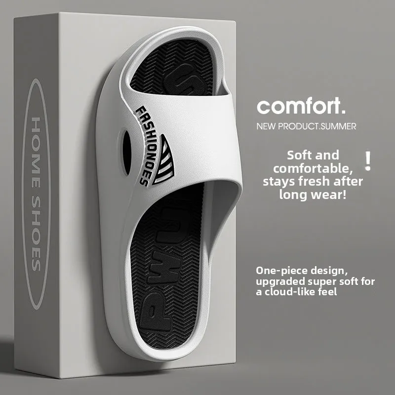 

Men's Summer Fashionable Indoor Outdoor Slippers Soft Bottom Large Size Slip-On Casual Shoes Sport Style PVC Material