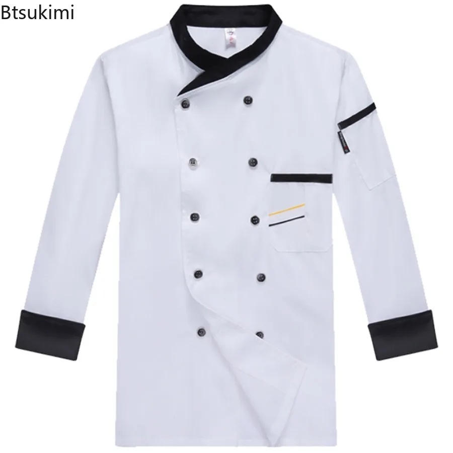 ニューウェスタンレストランホテルシェフオーバーオール長袖2025半袖ケータリングホテル作業服男女シェフユニフォーム