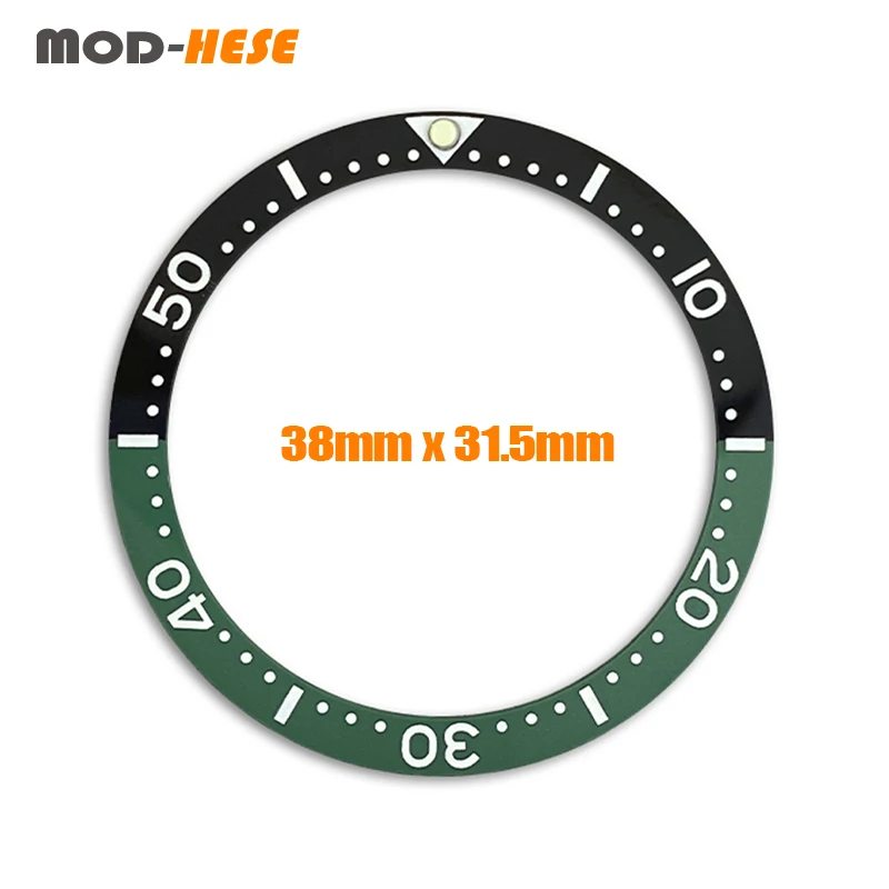 38mmx31.5mm Flat Ceramic Bezel Insert Fit For Seiko 5 SKX007 SKX009 SRPD Tuna Watch Cases NH35 NH36 38*31.5mm Watch Bezel Ring