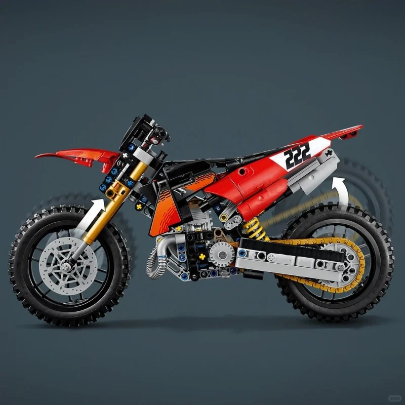 2026 New Technical Racing Motorcycle Off Road Motocross Dirt Bike Model Building Blocks Bricks Christmas Toy For Family Decor