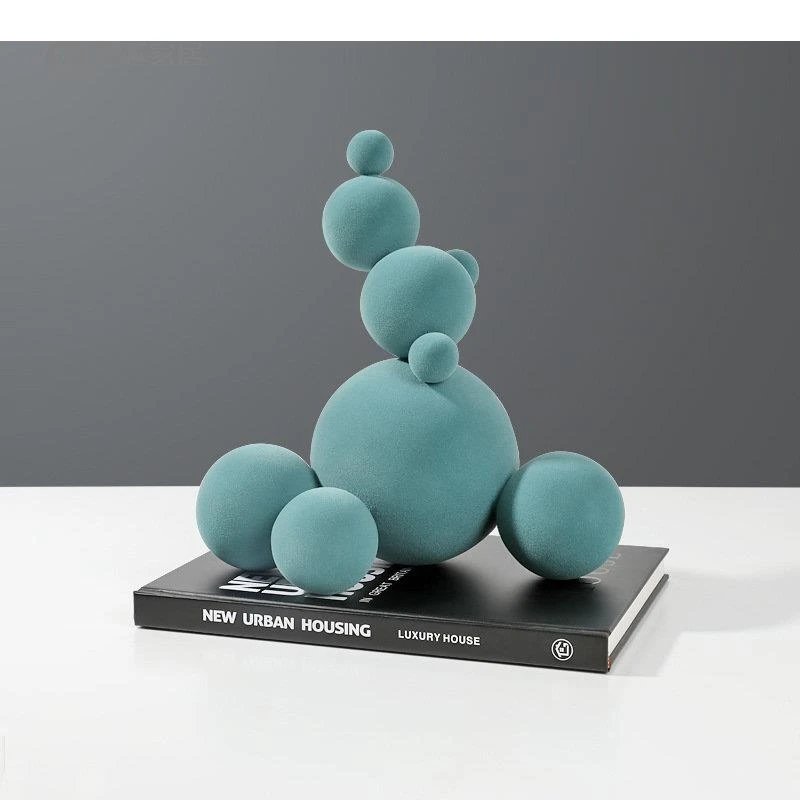 Flocking Snowman Statue Room Furnishings Abstract Artwork Desk Decoration Minimalist Resin Crafts Sculpture Modern Home Decor