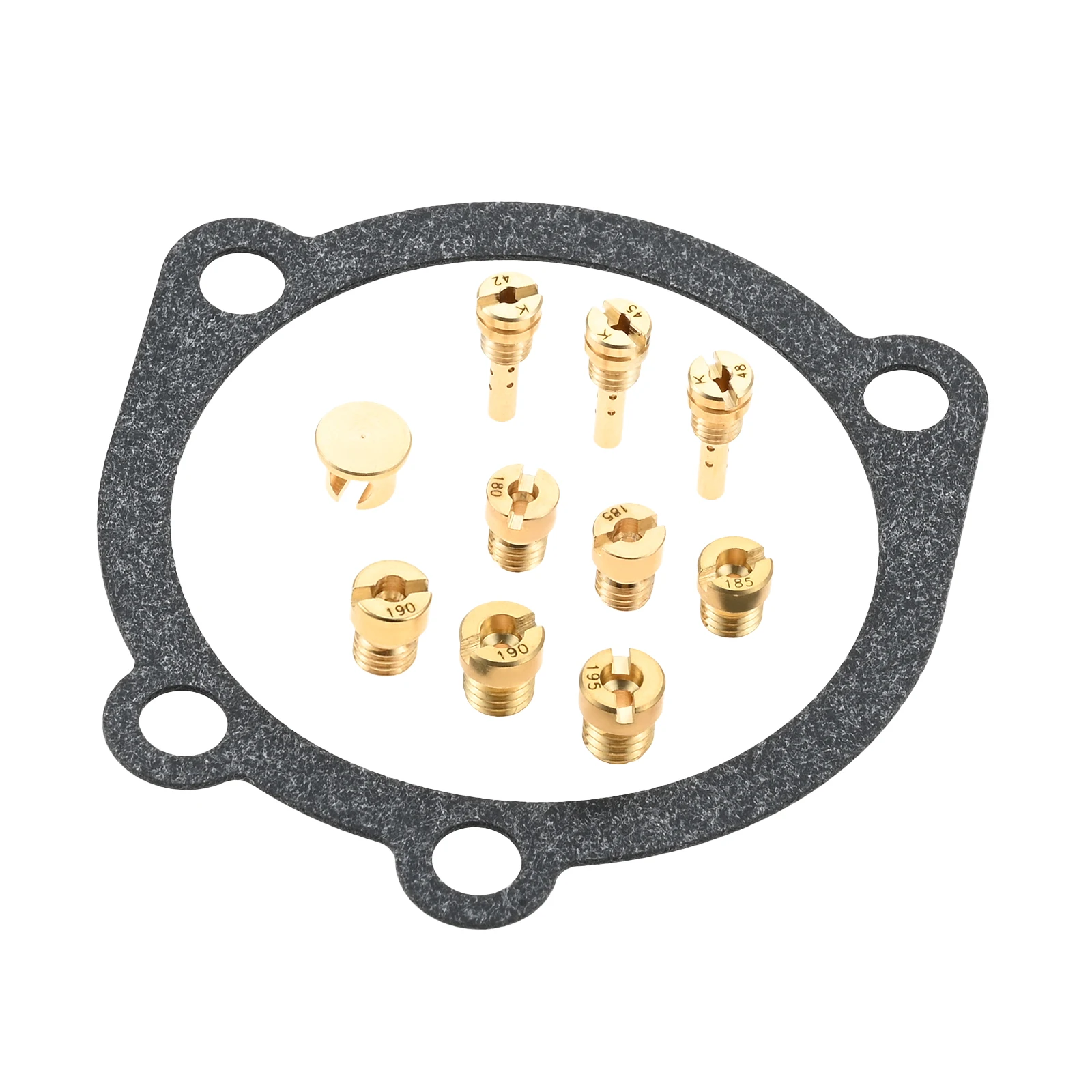

1 Set Carburetor Main Jet 185 190 195 Slow Pilot Jet 42 45 48 Gasket Fit For Harley Sportster XL883/1200 CV 40mm, Softail Carb