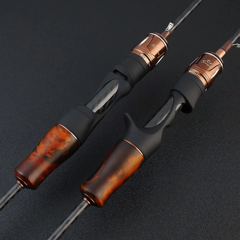 ROLLFISH Angelrute mit Massivholzgriff, UL Spinning Casting Forellen-Angelrute aus Kohlefaser, Superweiche Angelrute mit Schneller Aktion, 1,38-1,8m – Detail 4