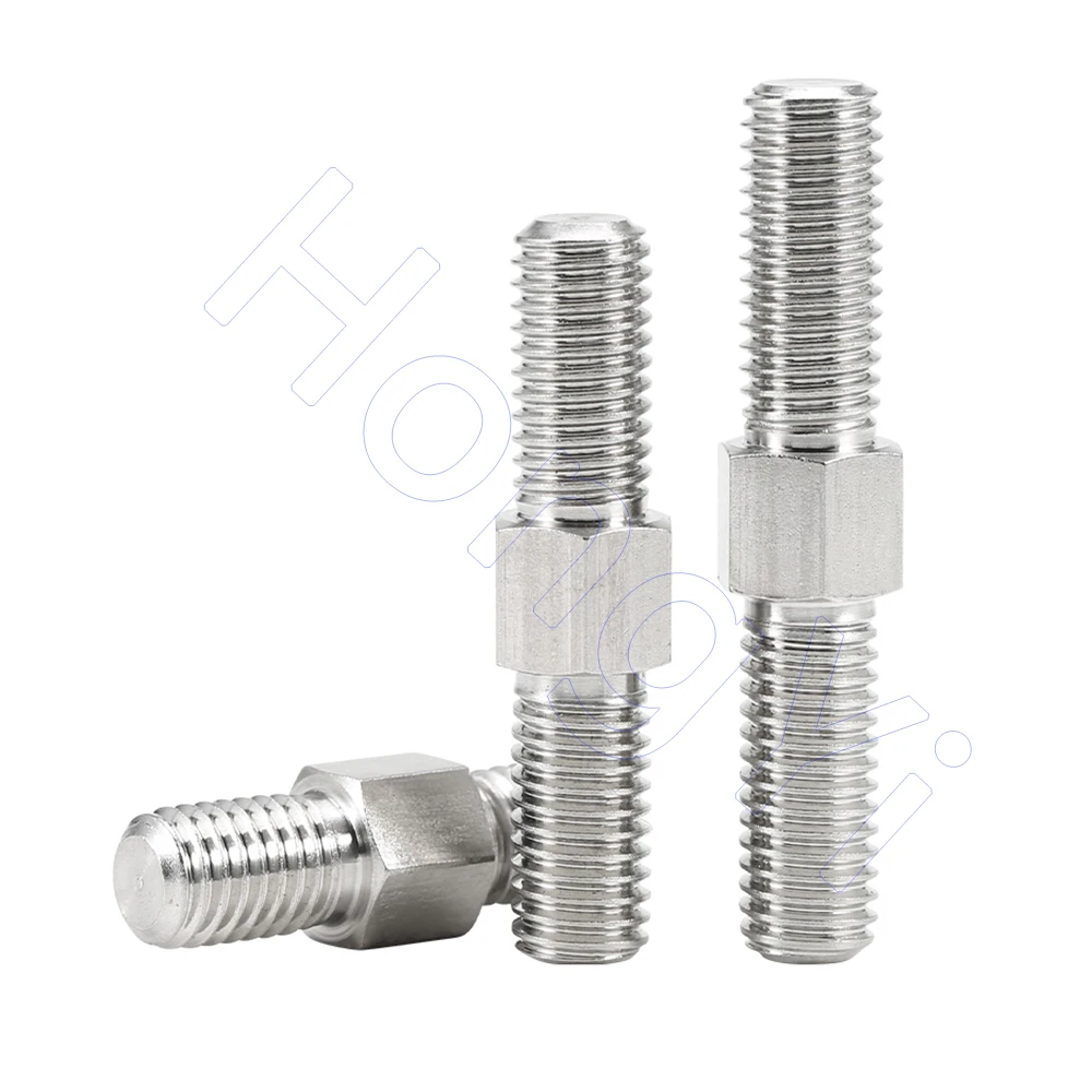 M3-M16 304 Stainless Steel Bolts Screw Dual Head Threaded Bar Stick Left And Right Thread Rod Stud Positive/Negative Thread Bar