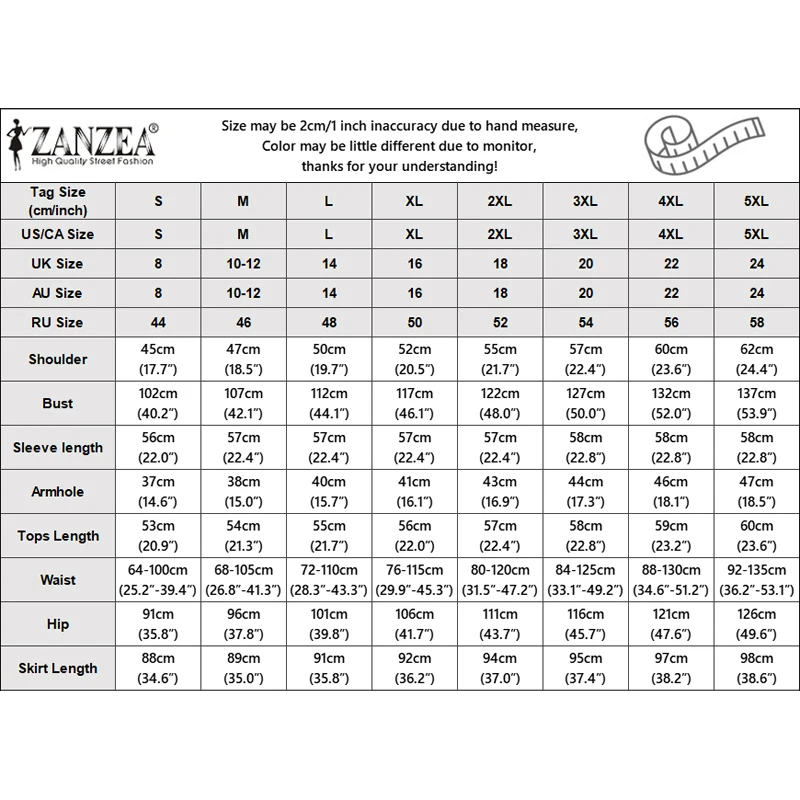 ZANZEA Women Autumn Dress Sets Muslim Sets Two Piece Outfits Long Sleeve Blouse Long Skirt Elegant Solid Color 2PCS Streetwear