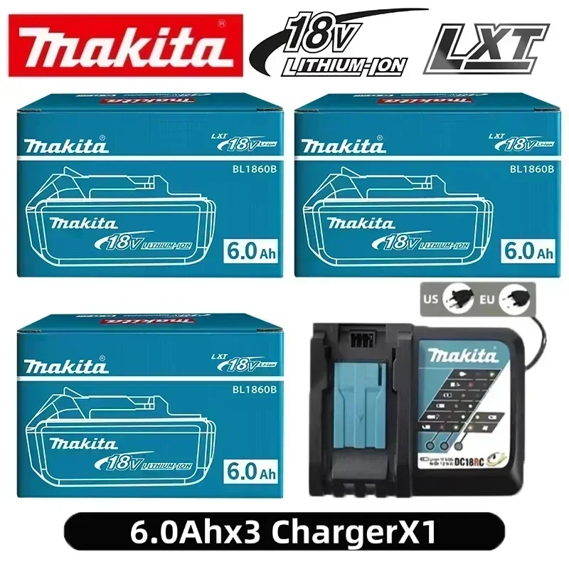? Original Makita 18V 6,0Ah Akku mit Ladegerät-Set für Makita 18V Elektrowerkzeug DDF487 DTW700 GBA404 DUC150Z DHR183Z ?