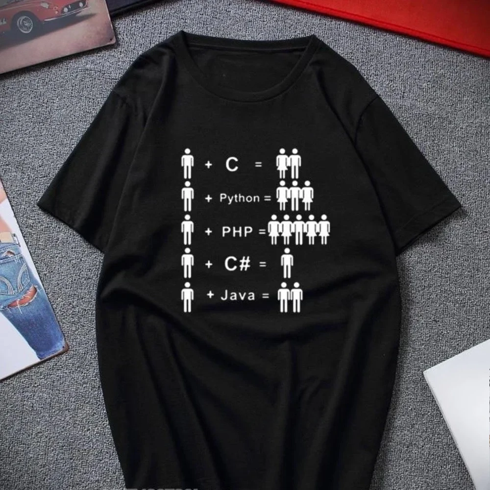 

Забавная футболка с принтом C Java Python Programmer Developer, топы, мужская компьютерная футболка, модная крутая мужская и женская персонализированная одежда