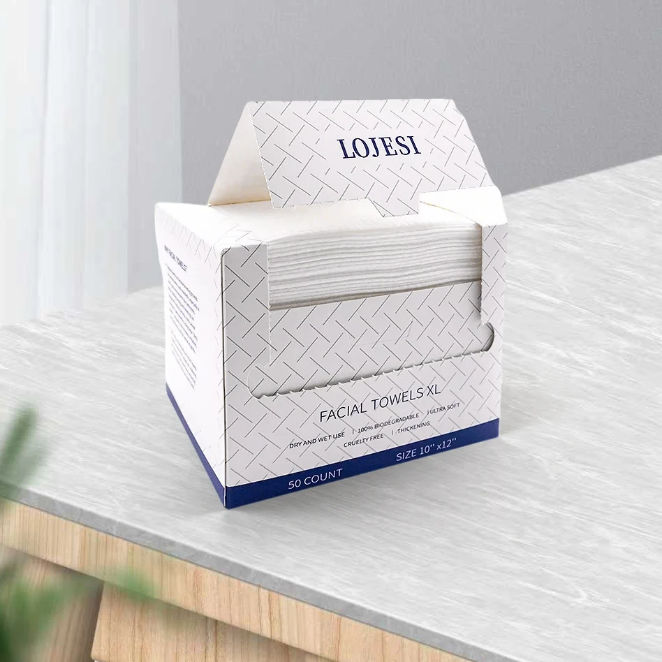 مناشف الوجه 10 بوصة × 12 بوصة منشفة وجه للاستعمال مرة واحدة مزيل مكياج فائق النعومة مناديل جافة منشفة وجه سميكة للبشرة الحساسة 50 قطعة واحدة #1