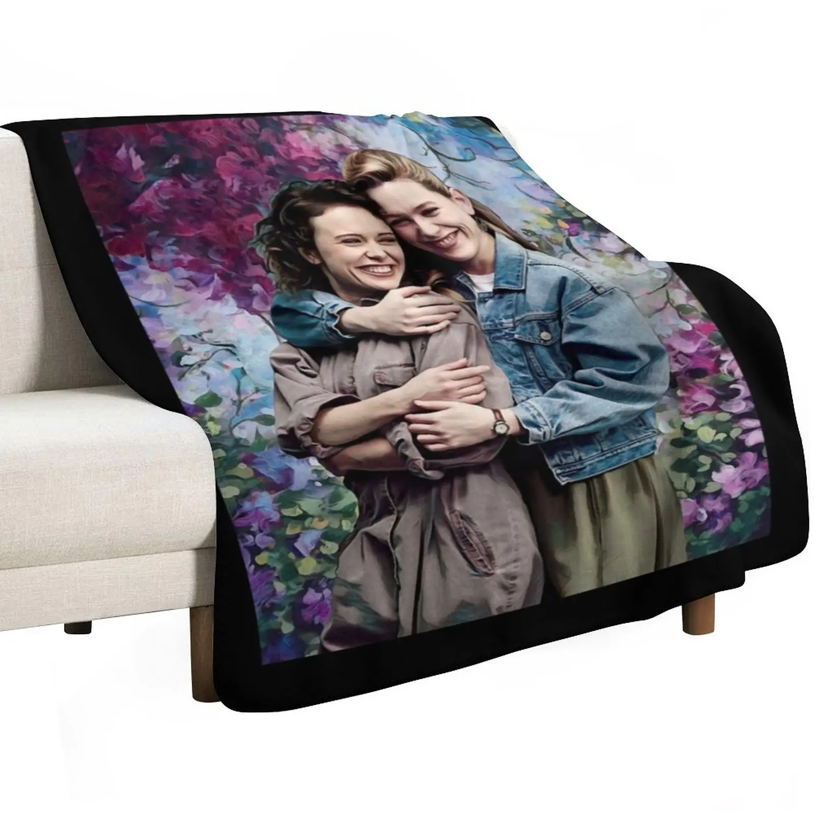 Lover Gift Dani And Jamie Clayton Retro Wave Throw Blanket heavy to sleep Moving Soft Luxury halloween Blankets