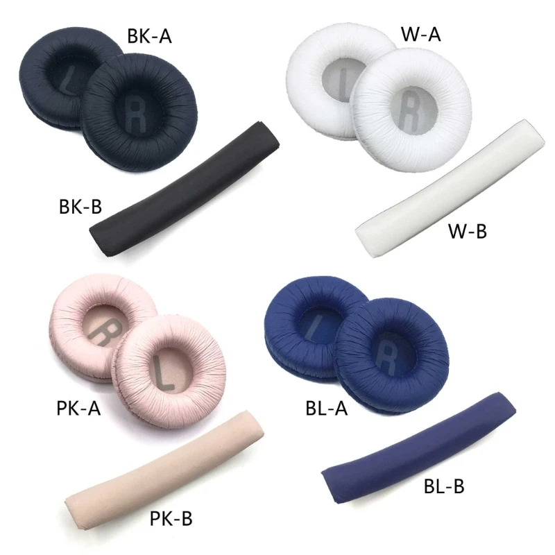 Replacement Ear Pads Earpads Headband Protein Leather Ear Cushion for JBL Tune600BT T660NC T510BT T500BT Headset Earplug