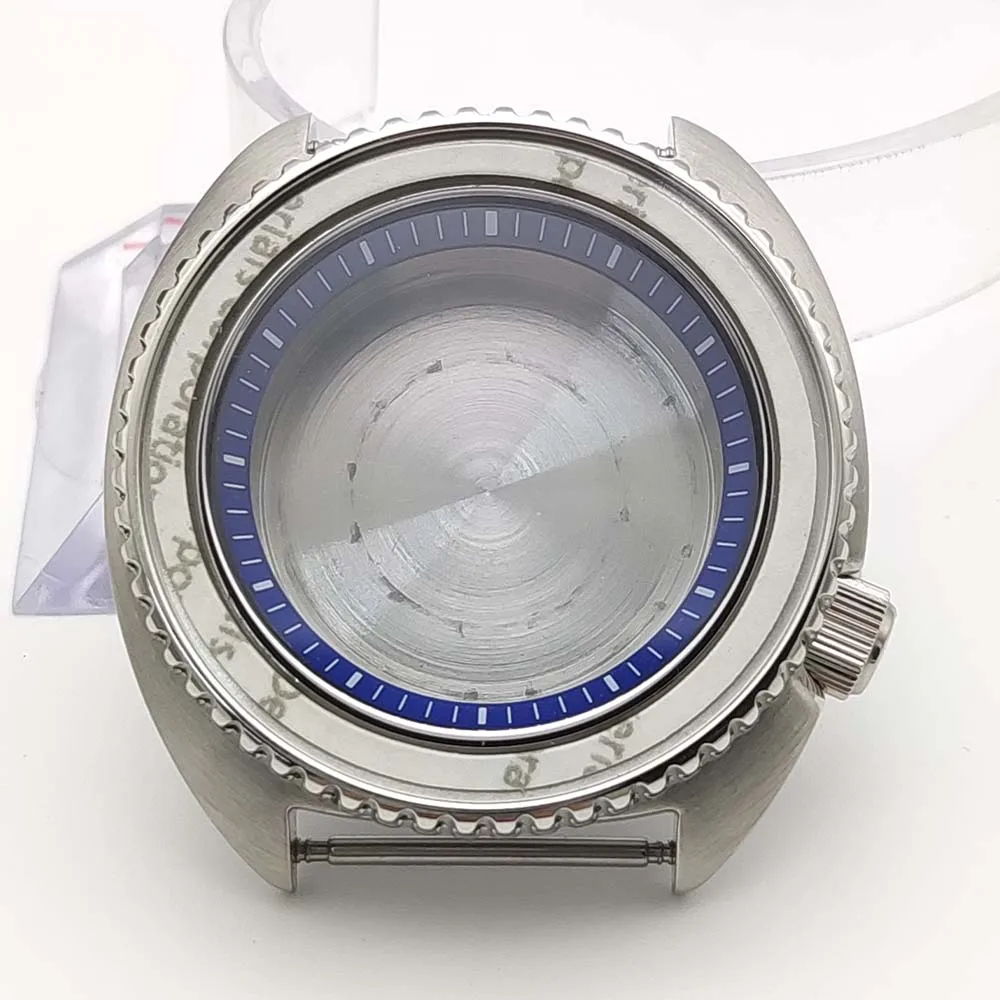 Casing jam tangan 45 mm kaca safir untuk kaliber NH35 dan NH36 suku cadang perakitan casing mahkota bersekrup tahan air