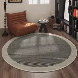 VIKAMA French Round Art Circle Velvet Carpet Study Living Room Sofa Floor Mat Home Decoration Short Velvet Non-Slip Carpet