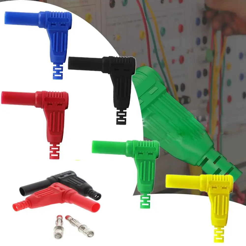 

Multimeter Test High Current Banana Socket 4mm Banana Plug Elbow Banana Insert 4mm Male Right Angle Insulation Wire Solder Type