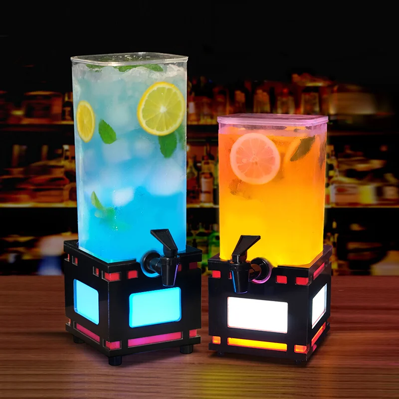 Factory 2-3L Colorful Luminous Wine Ice Bucket With Water Tap Bar Special Beer Cocktail Coke Jar Large Capacity Split Design