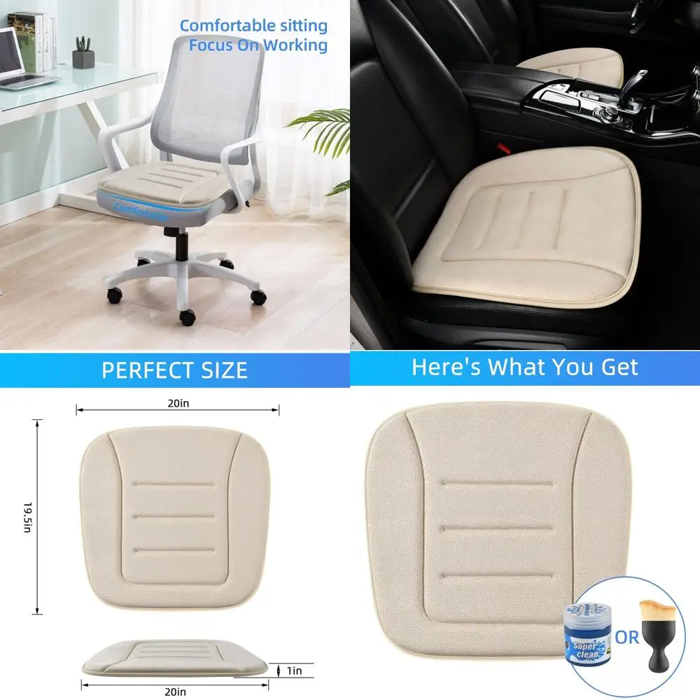 

Car Seat Cushion, Memory Foam Car Seat Cushion, Anti Slip Rubber Bottom Car Seat Cushions for Driving, Suitable for Car and Offi